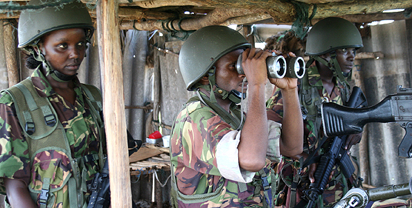 The Kenya Defence Forces (KDF) out in the field in during the "Operation Linda Nchi" against the Somalia militia Al-Shabaab. Photo/FILE
