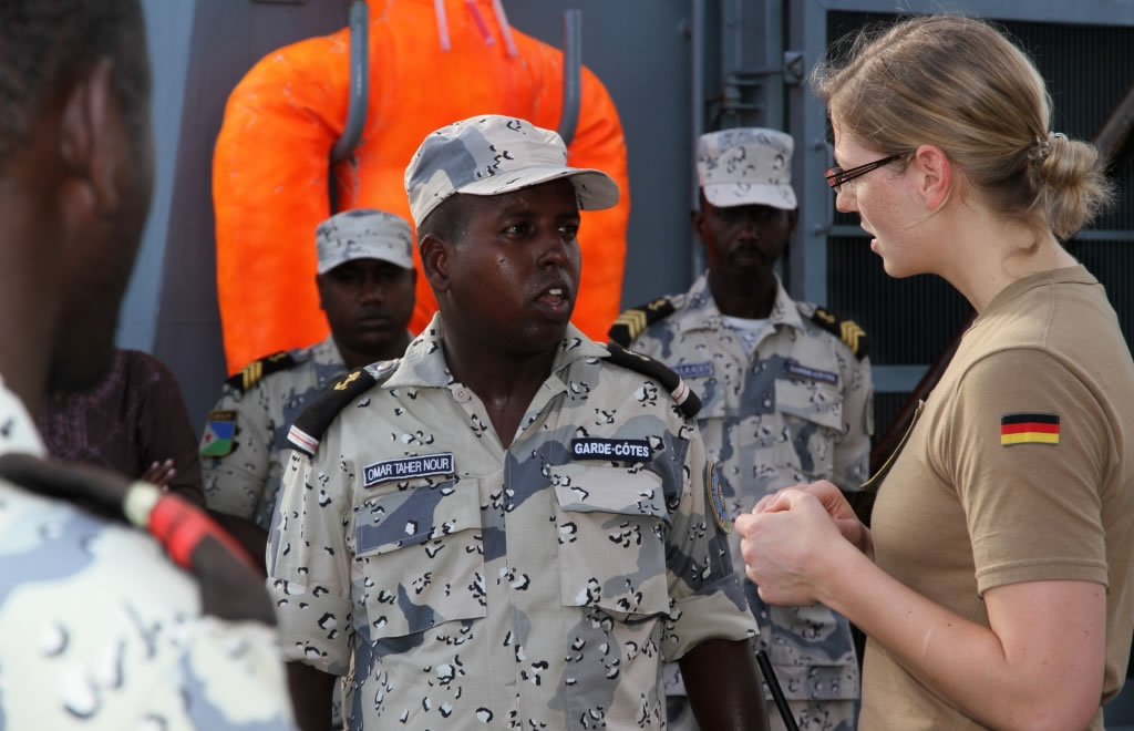 Maritime Building Events are used to strengthen links with regional actors - Djibouti Coastguard on board FGS Bayern