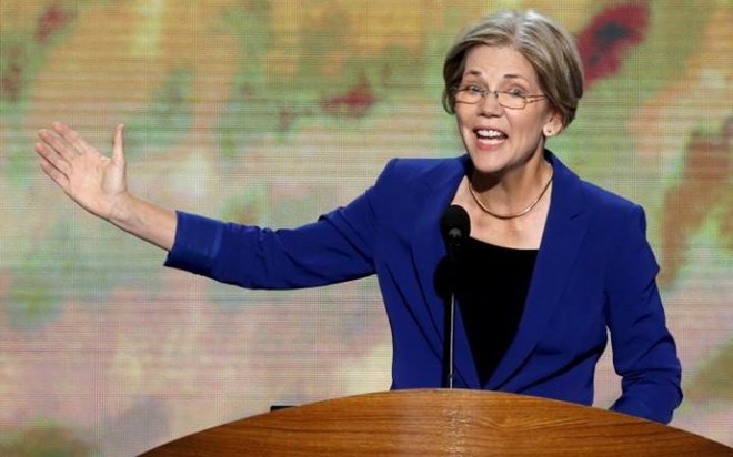 Elizabeth Warren in Charlotte, North Carolina, in 2012 CREDIT: REUTERS