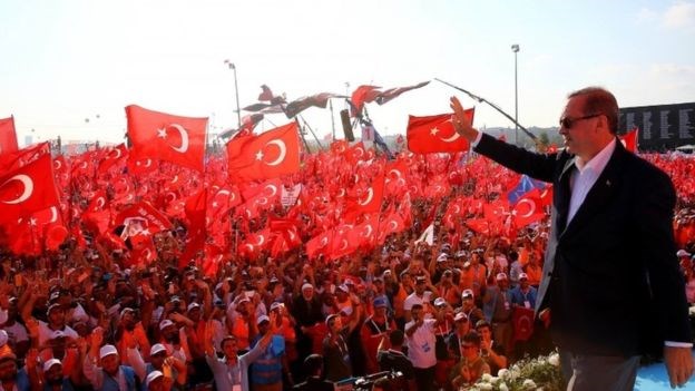 Turkey coup: Erdogan backs return of death penalty at vast Istanbul rally