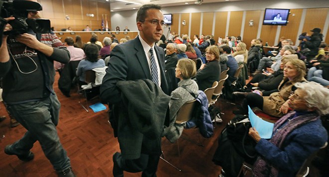 Dr. Sergio Paez walked away after the Minneapolis School Board members voted to tenanted contracts talks with him to be the next Minneapolis Public Schools superintendent Tuesday January 12, 2016 in Minneapolis, MN.