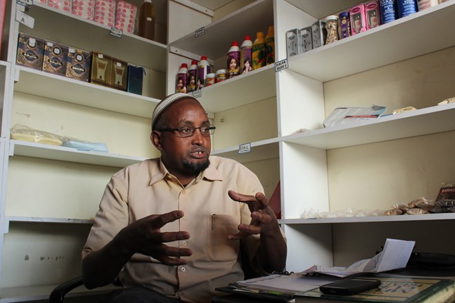 Abdirisack Aden in his office. Photo: Masixole Feni