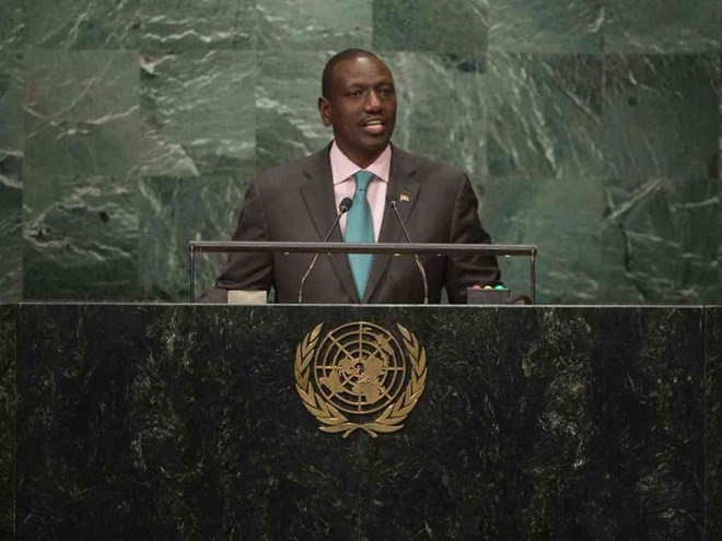 Deputy President William Ruto addresses the United Nations General Assembly in New York, US, September 21, 2016. Photo Charles Kimani /DPPS