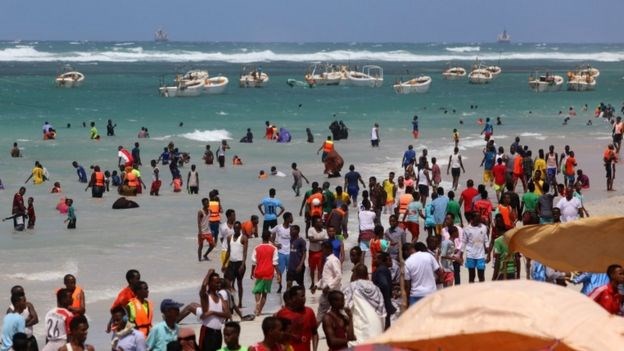 Lido beach is a popular place for Somalis in the capital to relax.REUTERS