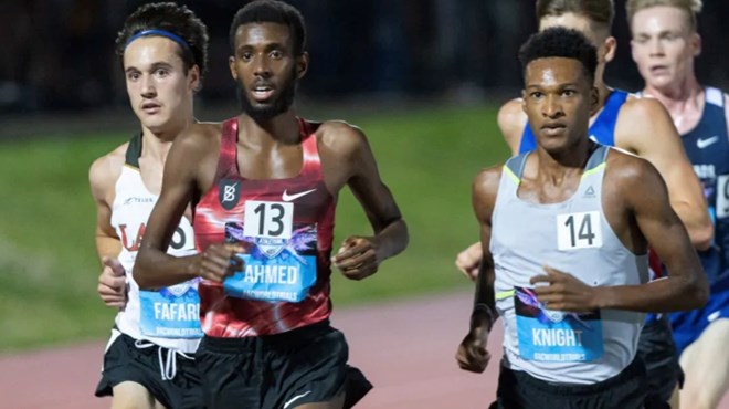 Canada's Mohammed Ahmed sliced 11 seconds off his own Canadian record when he ran 12 minutes 47.20 seconds in the 5,000 on July 11. He recently moved down to the 1,500 and became the fifth-fastest Canadian at that distance. (Paul Chiasson/The Canadian Press)