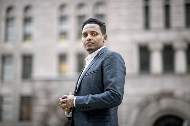 Jamal Osman, who was elected to the Minneapolis City Council in a contested special election, stood in front of City Hall on Wednesday.ELIZABETH FLORES • STAR TRIBUNE