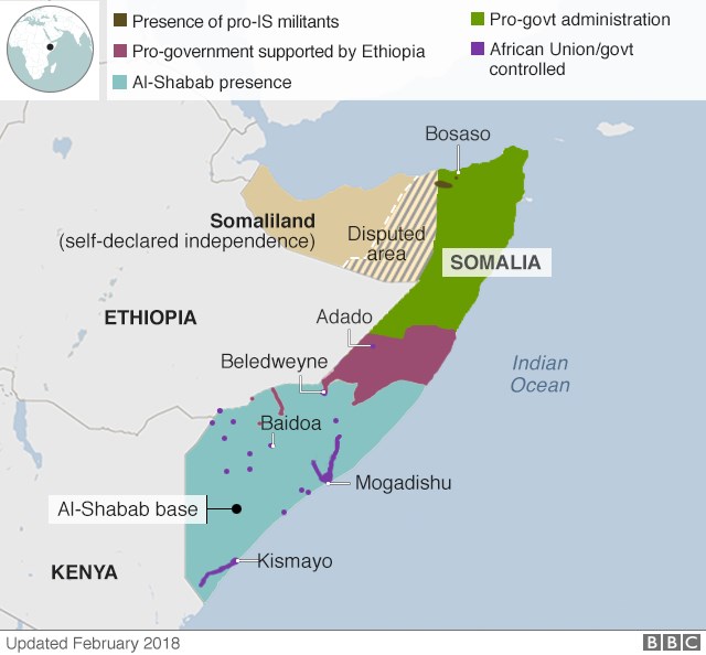 Al-Shabab still controls many rural areas of the country