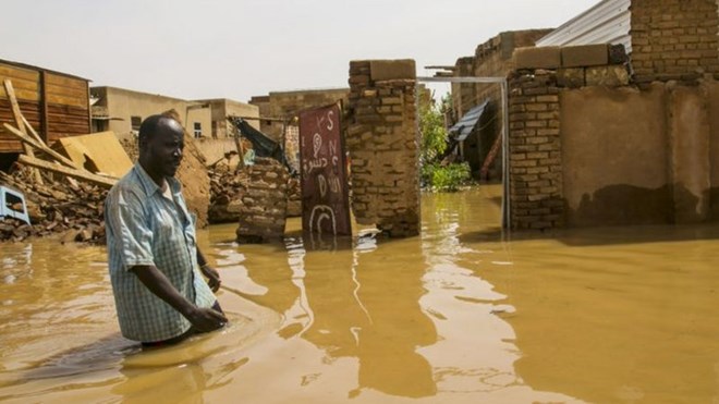 Floodwater in Sudan's capital, Khartoum, has destroyed people's homes. Photo: Getty Images