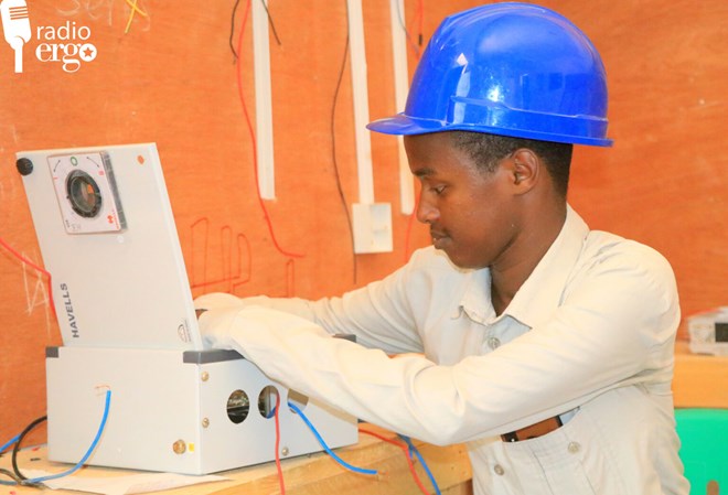 Najib Mohamud Salaad, 20, started his own electrical business in Qardho after acquiring skills at the local technical training centre/Mohamud Nafiif/Ergo