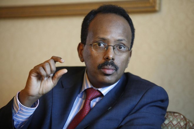 Mohamed Abdullahi Mohamed of Grand Island shortly after being inaugurated as president of Somalia. Harry Scull Jr./News file photo