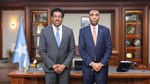 Somali Prime Minister meets Minnesota State Representative Samakab Hussein in Mogadishu
