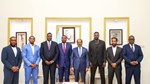 President Mohamud welcomes African Football Legends in symbolic visit to Mogadishu