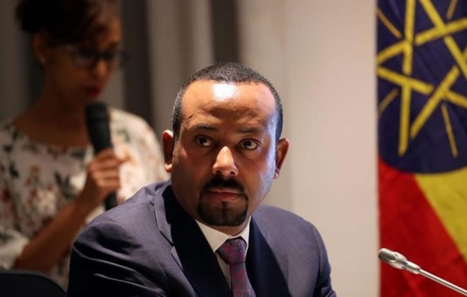 Ethiopian Prime Minister Abiy Ahmed attends a signing ceremony with visiting European Commission President Ursula von der Leyen in Addis Ababa, Ethiopia, December 7, 2019. REUTERS/Tiksa Negeri/File Photo