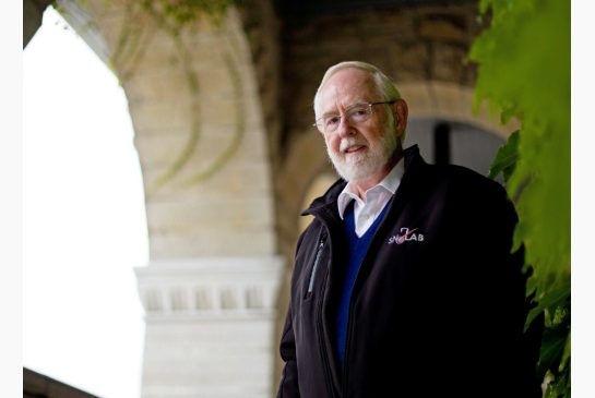 Arthur McDonald, a professor emeritus at Queen's University, is shown at the university in Kingston, Ont., Tuesday, Oct .6, 2015. McDonald is a co-winner of the 2015 Nobel Prize in Physics for his work on tiny particles known as neutrinos.
