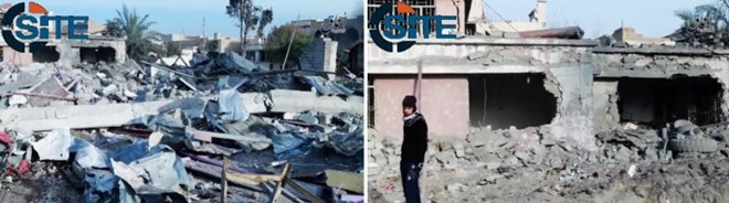 Above is a picture from a 8 December video by 'Amaq, showing results of coalition airstrikes on Mosul.