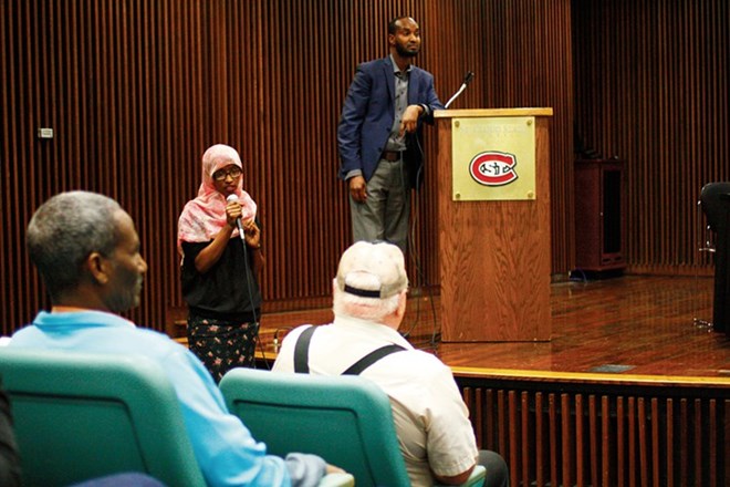 Shamso Iman shares stories of bullying from Tech High School during a U.S. Department of Education forum at St. Cloud State University.
Susan Du