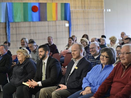 Area politicians and members of the community listen Saturday during the panel discussion at the St. Cloud Public Library.(Photo: Kimm Anderson)