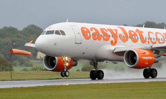 An easyJet plane at Luton airport.
Photograph: ATM/Barcroft Media