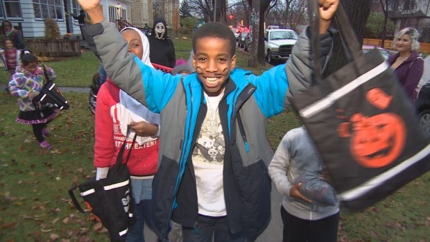 Abdinasir Hussein, 11, went as a man for Halloween this year. (CBC)