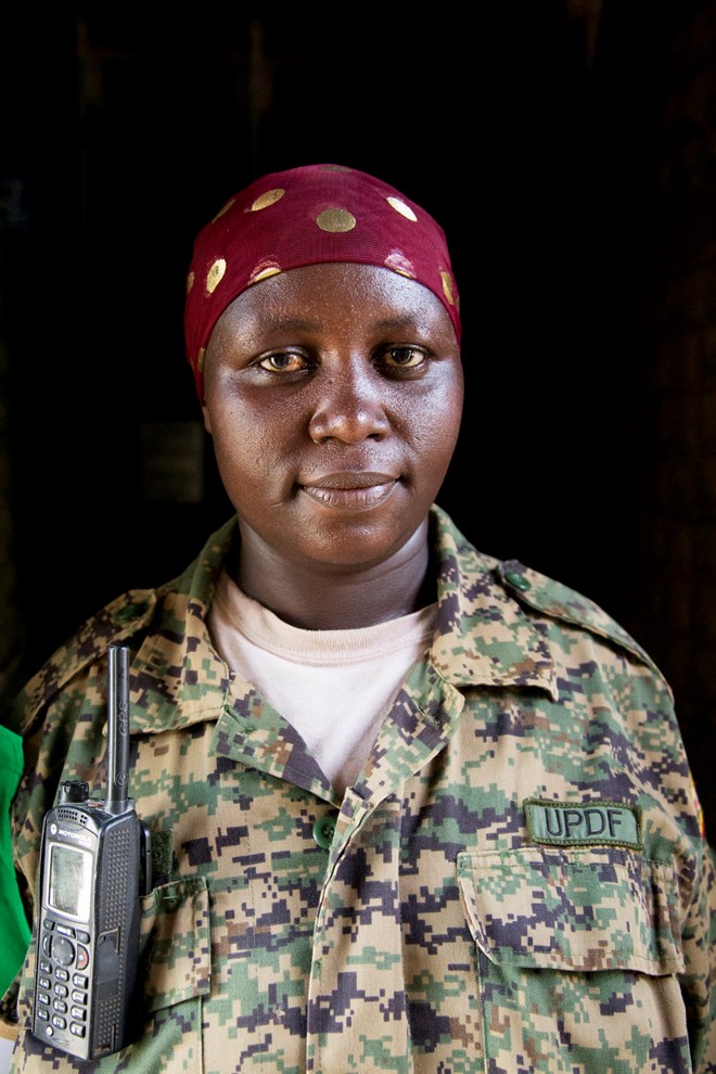 A portrait of Ugandan Cpl. Maimuna Kahindo.(CHRISTINA GOLDBAUM | FOREIGN POLICY)
