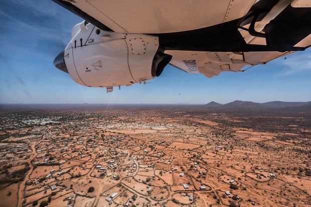 A UN humanitarian aircraft close to Dinsoor, central Somalia. Photograph: Giles Clarke/Getty Images