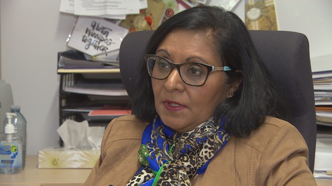 Rita Chahal, the executive director of Manitoba Interfaith Immigration Council, says they have had to deal with a large growth in refugee files. (Tyson Koschik/CBC)