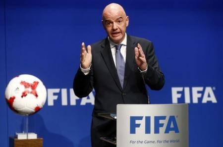 FIFA President Gianni Infantino addresses a news conference after a FIFA Council in Zurich, Switzerland, January 10, 2017.