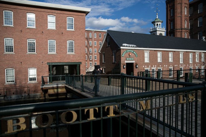 Old mills converted into an apartment complex in Lowell.