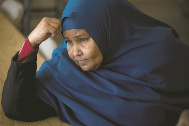Fadumo Ibrahim, a Somali refugee in SeaTac, has three adult sons in a Kenyan refugee camp hoping to join her. (Bettina Hansen/The Seattle Times)