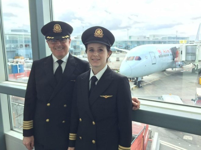 Air Canada pilot James Sullivan called flying with his daughter, Jennie Olafson, a “very special” experience.  (JAMES SULLIVAN)