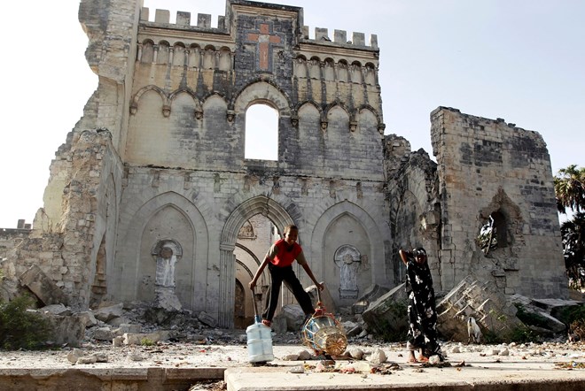 Mogadishu was once a flourishing economic and cultural capital but much of its architectural heritage has been obliterated by war. Photograph: Goran Tomasevic/Reuters