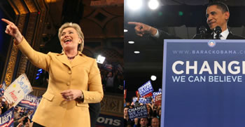 Clinton and Obama