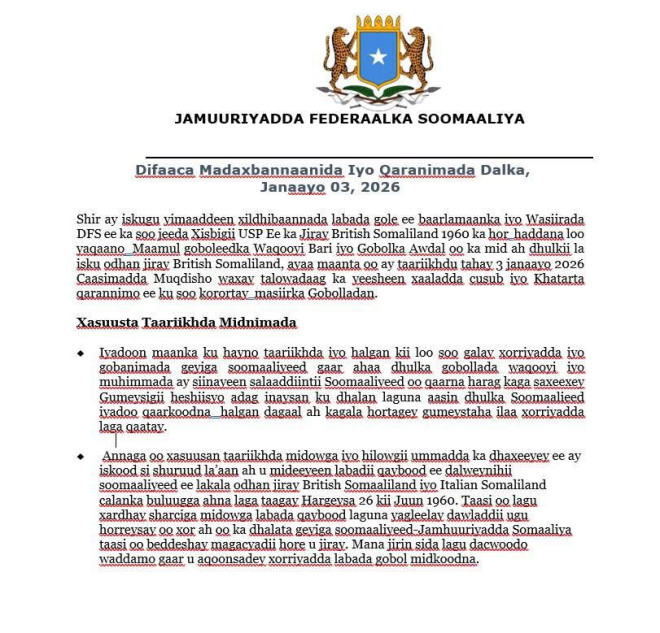 Xildhibaano iyo Wasiiro kasoo jeeda gobolada Waqooyi oo si adag uga horyimid go'aanka Israa’iil ku aqoonsatay Somaliland
